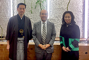 ユネスコ第8代事務局長 松浦晃一郎氏 大倉流小鼓方第16世宗家 大倉源次郎氏と面談（東京（株）パソナグループ）